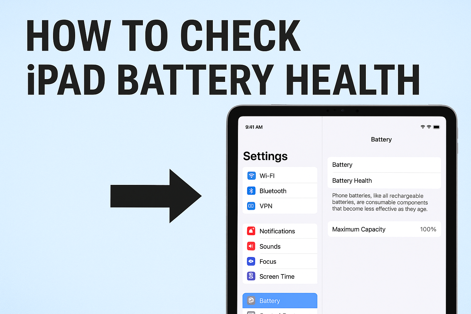 How to check i pad Battery Health